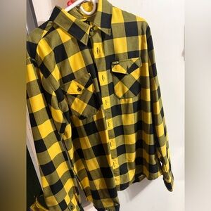 DIXXON Red and Black Plaid Casual Button Down Shirt
